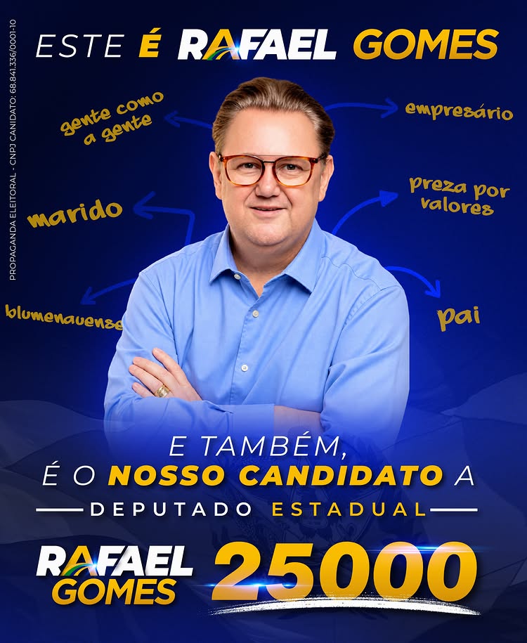 Este é Rafael Gomes: empresário, marido, pai, blumenauense
